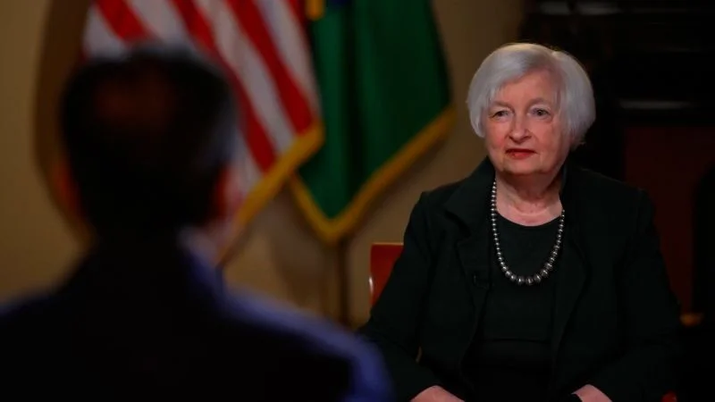 Bộ trưởng Tài chính Mỹ Janet Yellen trong cuộc phỏng vấn với CNN hôm 14/4. Ảnh: CNN